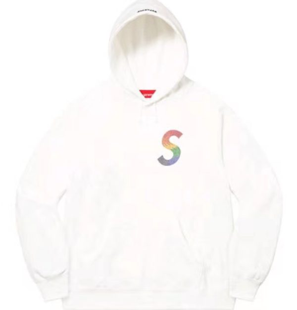 Supreme SS21 Week 6 X Swaroviski 聯名款水晶標誌衛衣白色：圖片 2