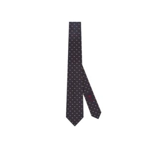Gucci/古馳雙G與星星真絲提花領帶672466 4E002 藍色