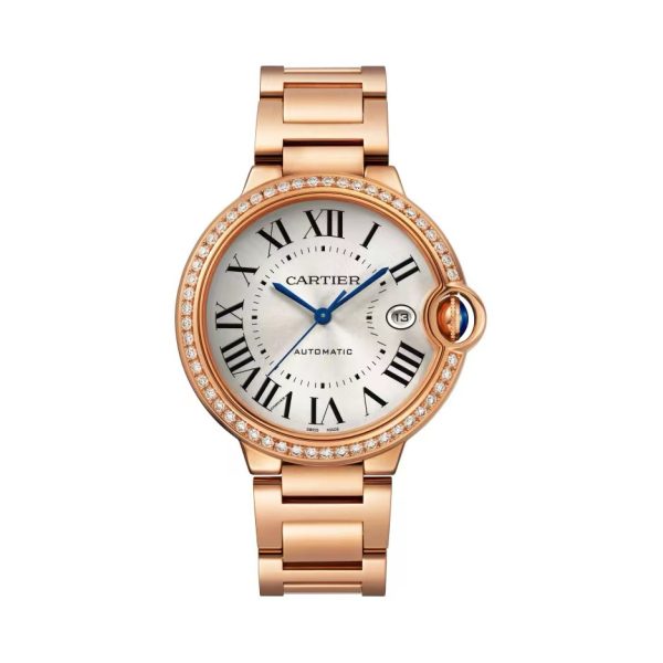 Cartier/卡地亞Ballon Bleu藍氣球玫瑰金錶帶女士手錶：圖片 2