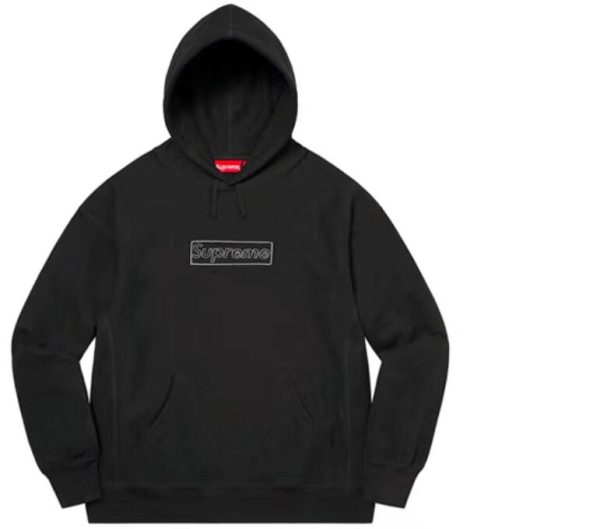 Supreme SS21 WEEK 1 X KAWS 粉筆BOX logo 印花連帽衛衣黑色